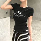 [MADE/7color] タイニーリブレタリング半袖Tシャツ