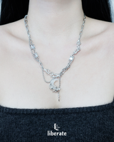 Clear Moon Drop Necklace