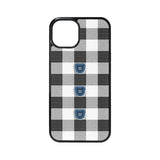 【MADE】Teddy button Check_Black iPhone case [Glossy Glass/Basic] ｜Acrylic attachment case