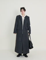 Stutch Solid Wool Long Coat (Lining Fleece-lined)