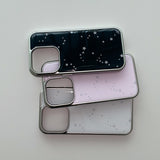[MADE] SRARRY NIGHT PHONE CASE WHITE (epoxy silver bumper)
