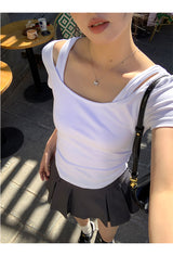 Charcoal Mini Pleats Pants Skirt