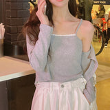 Fallin Sleeveless Cardigan Set