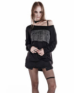 STAR CROSS LONGSLEEVE TOP BLACK
