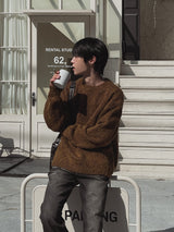 [wool 10%] ハガブルツートーンミックスモヘアニット