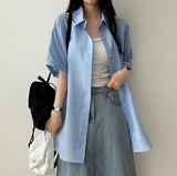 Lori Linen Oversized Fit Short Sleeve Shirt Shirt