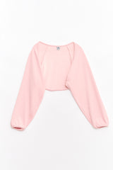 Puff Sleeves Cushion Bolero Pink