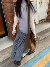 Ligon Diagonal Check Long Skirt