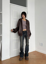 CURVED SLIM BOOTS CUT DENIM