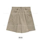 pintuck wide cotton half pants