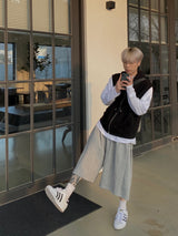 Half Hooded Sweat Vest 2C
