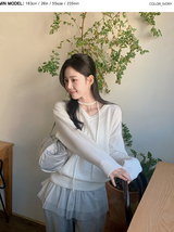 Basic V-neck Loose Knit + Tie Set (5color)