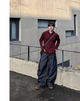 ブリーカーブドローデニムパンツ