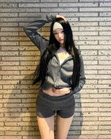 Studded Crop Hoodie