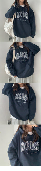 Mulnew lettering oversized napping hoodie