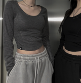 [mnem] sculpted eyelet tee (black)