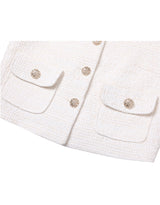Basic Round neck Tweed Setup Ivory