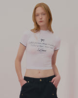 ラブレースクロップTシャツ-WHITE