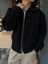 Remind knit zip up