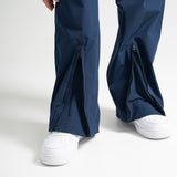 Poly Cotton RIB Track Zip Pants - NAVY