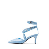 Satin Strap Stiletto Heel(Blue)