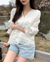 Letchu tiered blouse