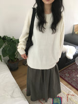 Vintage check long skirt