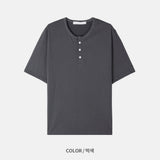 LMN サマーエアークールヘンリーネック半袖Tシャツ (5 colors)