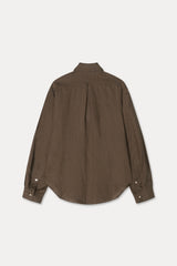 Linen pearl Shirt_Brown