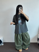 💚5000ソルド🥳❤‍🔥ナイロンバージョン🥳❤‍🔥 ツーピンタックバルーンコットンパンツ💚🖤🩶🤎5COLOR