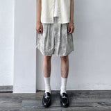 Mottled Wash Structured Shorts