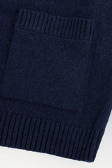 Wool Knit High Neck Cardigan