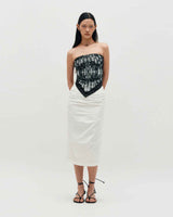 Draped Long Skirt _ GREY