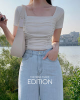 [MADE] Meve Shirring Short-Sleeved T-shirt