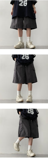 Mitur cotton banding half-length cargo shorts
