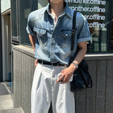 LMN Labo Slab Western Short-Sleeve Denim Shirt (5 colors)