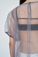 Organza Puff Top (Gray)