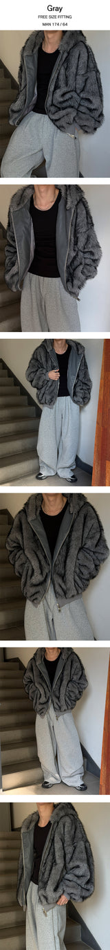 [Unisex] Fur 2way hood jumper(4color)