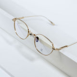Knouun Round titanium glasses CODE. 102. B Sizzy Gold