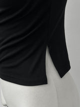 シャーリングオフショルダースリット T (3color)