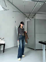 BACK POINT DENIM WIDE PANTS