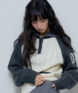 MINI POCKET KNIT HALF ZIP-UP (CHARCOAL)_F24ZB053