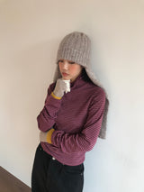 Ray Striped Turtleneck T-shirt (4 Colors)