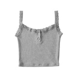 Lilac Lace Button Tank Top 231646396