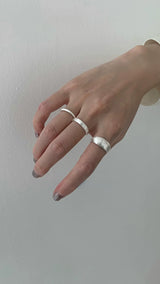 Matt simple silver ring 3SET