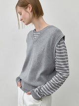 (VT-0275)ESSENTIAL WOOL FIA KNIT VEST
