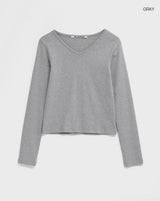 【B-BASIC】スタンダードVネック長袖Tシャツ