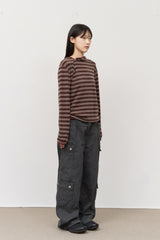 Kell Button Striped Hoodie