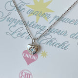 Mint heart neckalce