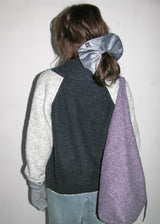 Matt Velvet Scrunchie_One Point_Large_Metal Grey